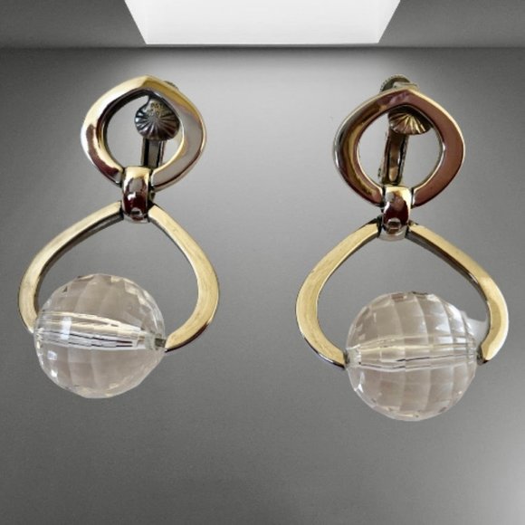 Vendome Earrings Ice Picks Swarovski Crystal Vtg - Picture 3 of 11